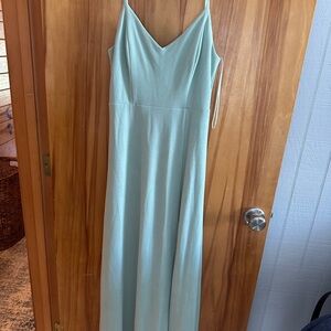Chic Light Blue Spaghetti Strap Gown